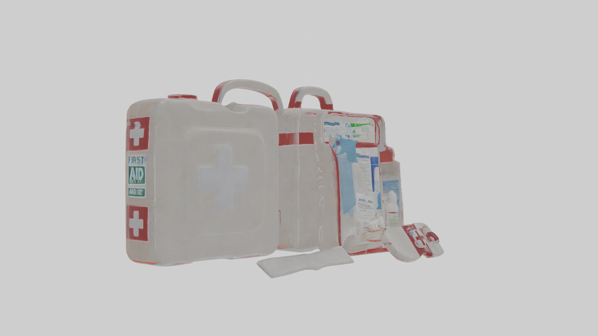 Cartoon First Aid Kit Low-poly 3D model_16