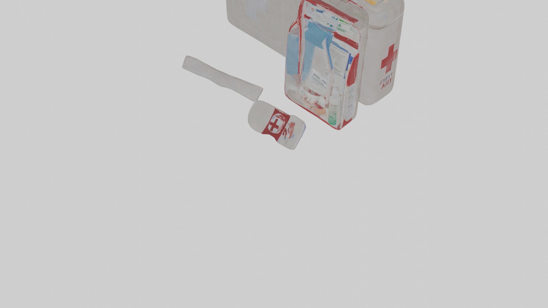Cartoon First Aid Kit Low-poly 3D model_8