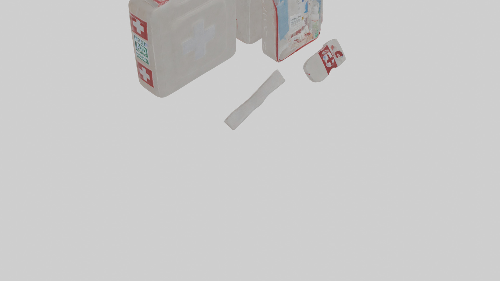 Cartoon First Aid Kit Low-poly 3D model_9
