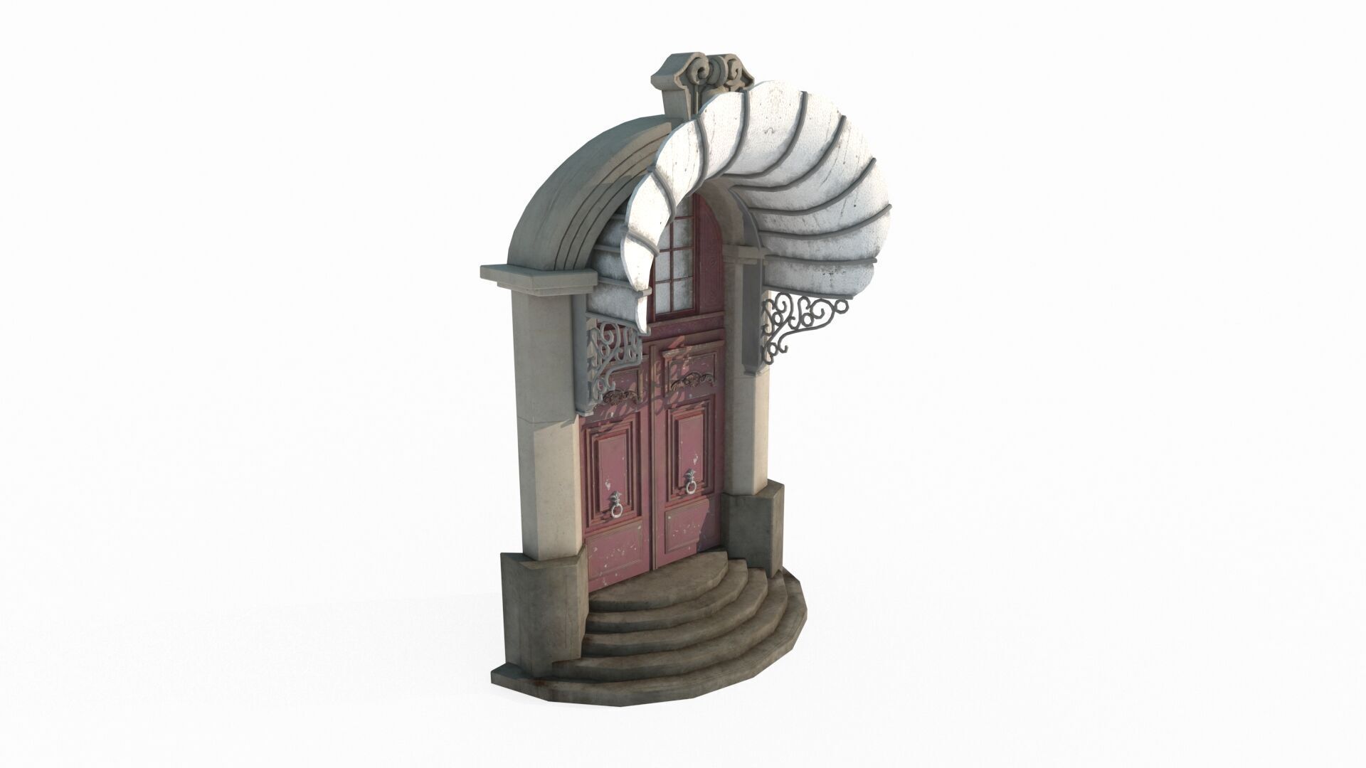 The entrance of a classical architectural structure building 3D model_3
