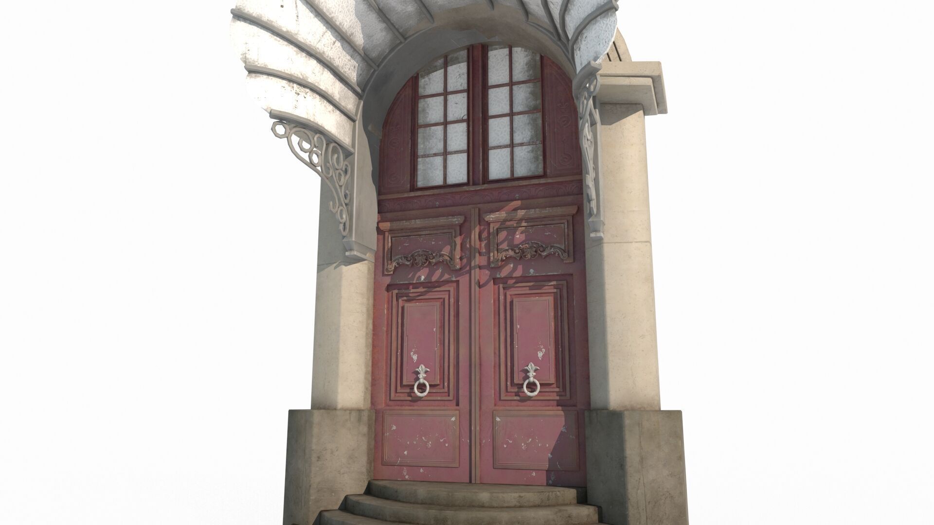 The entrance of a classical architectural structure building 3D model_4
