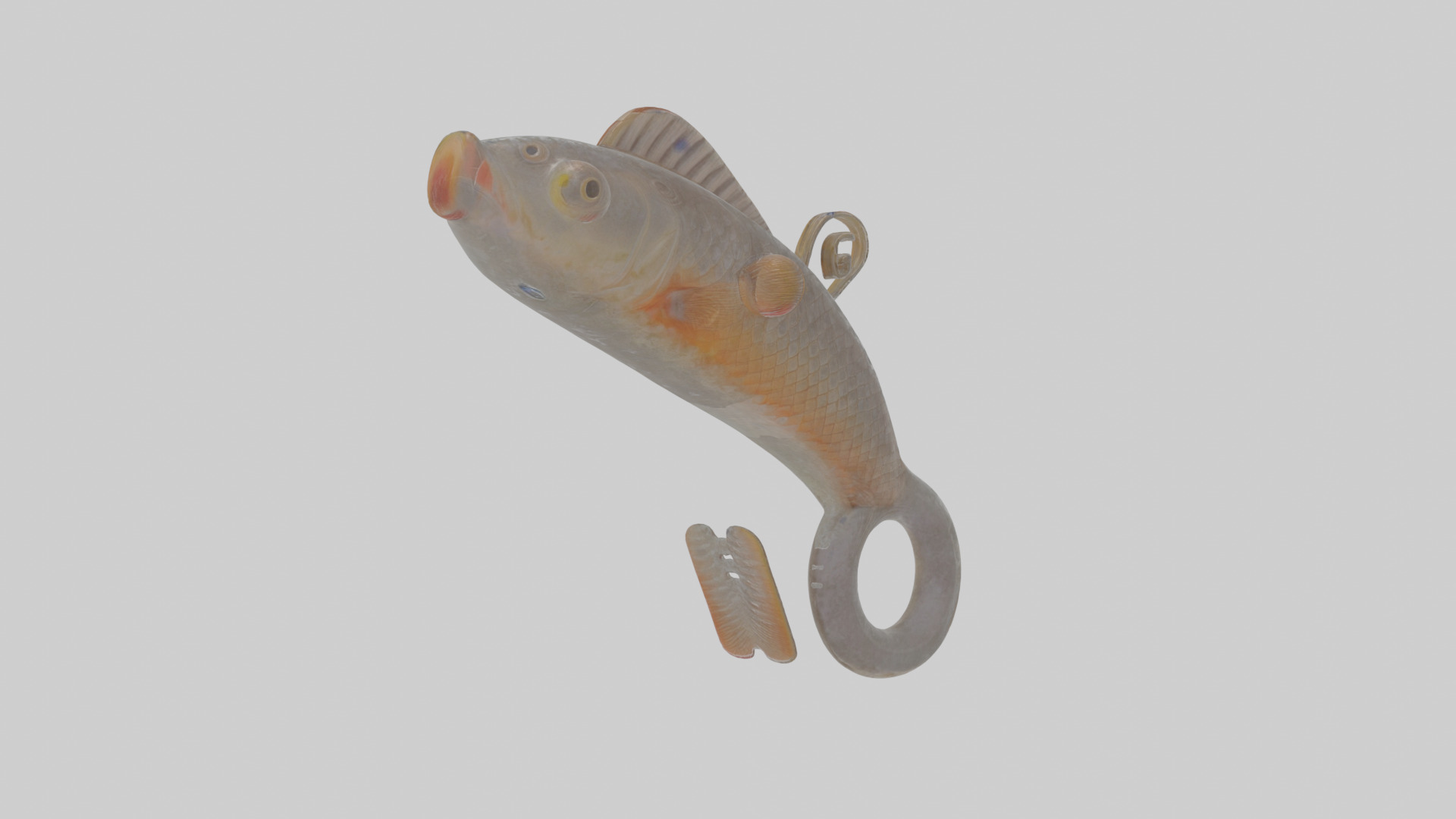 Cartoon Fish Hook Low-poly 3D model_4