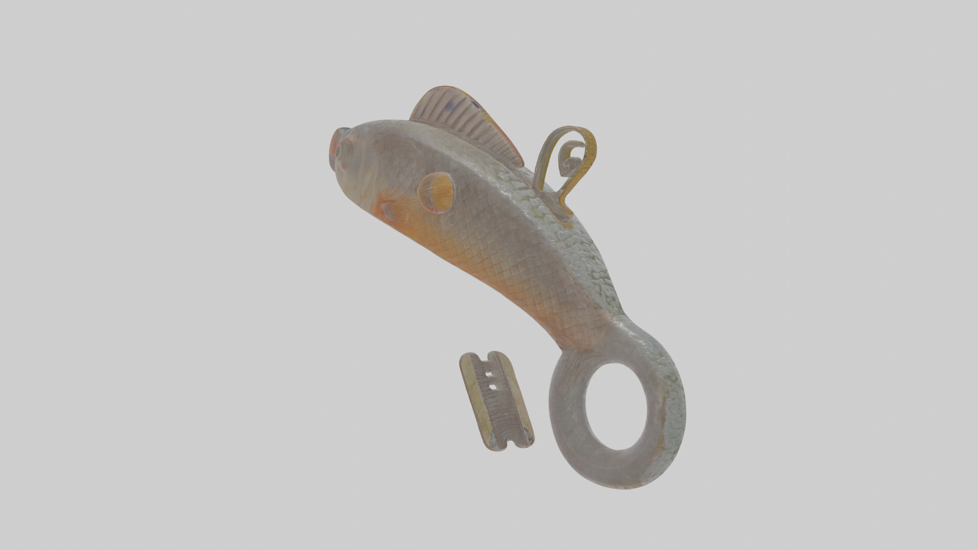 Cartoon Fish Hook Low-poly 3D model_18