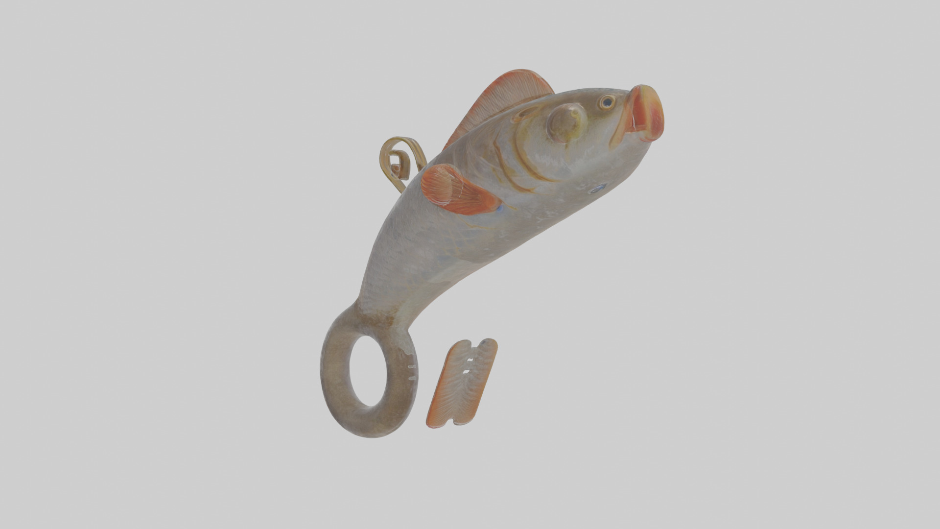 Cartoon Fish Hook Low-poly 3D model_2