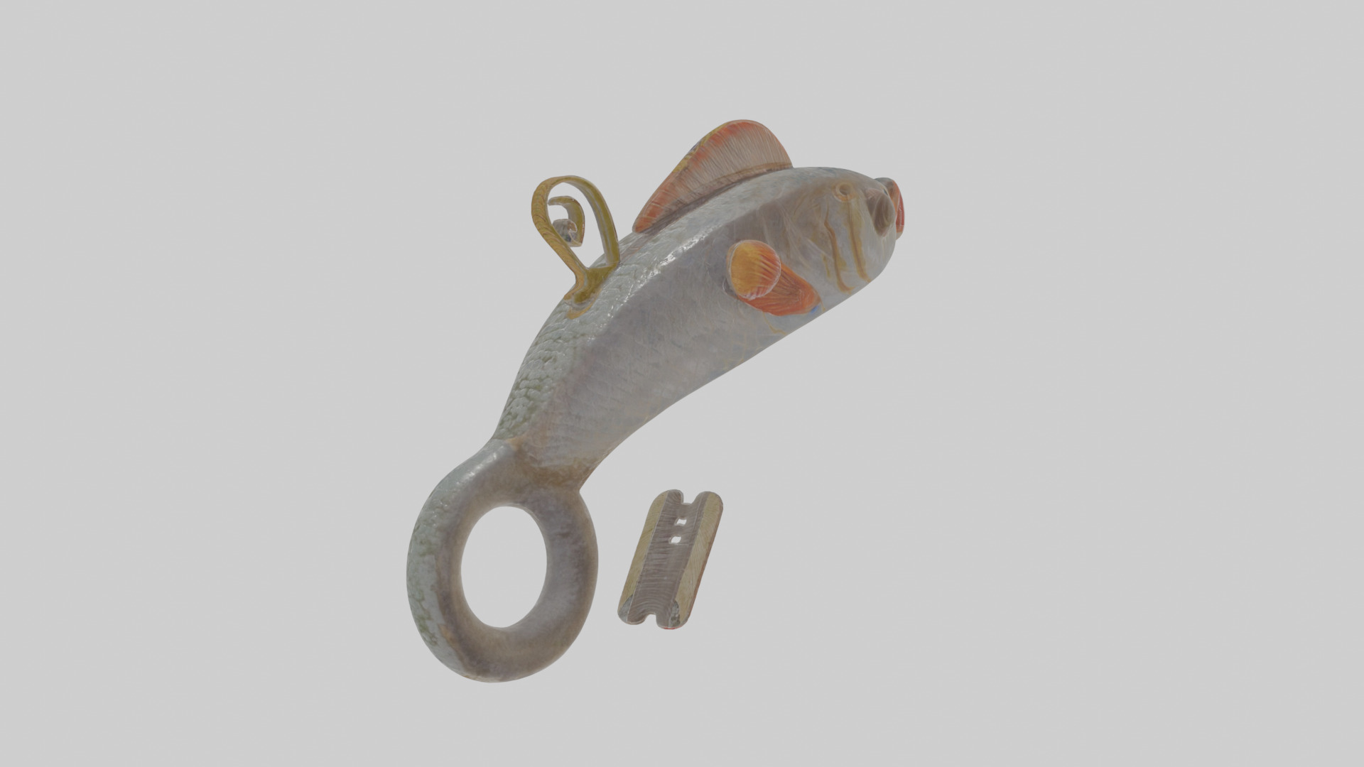 Cartoon Fish Hook Low-poly 3D model_13