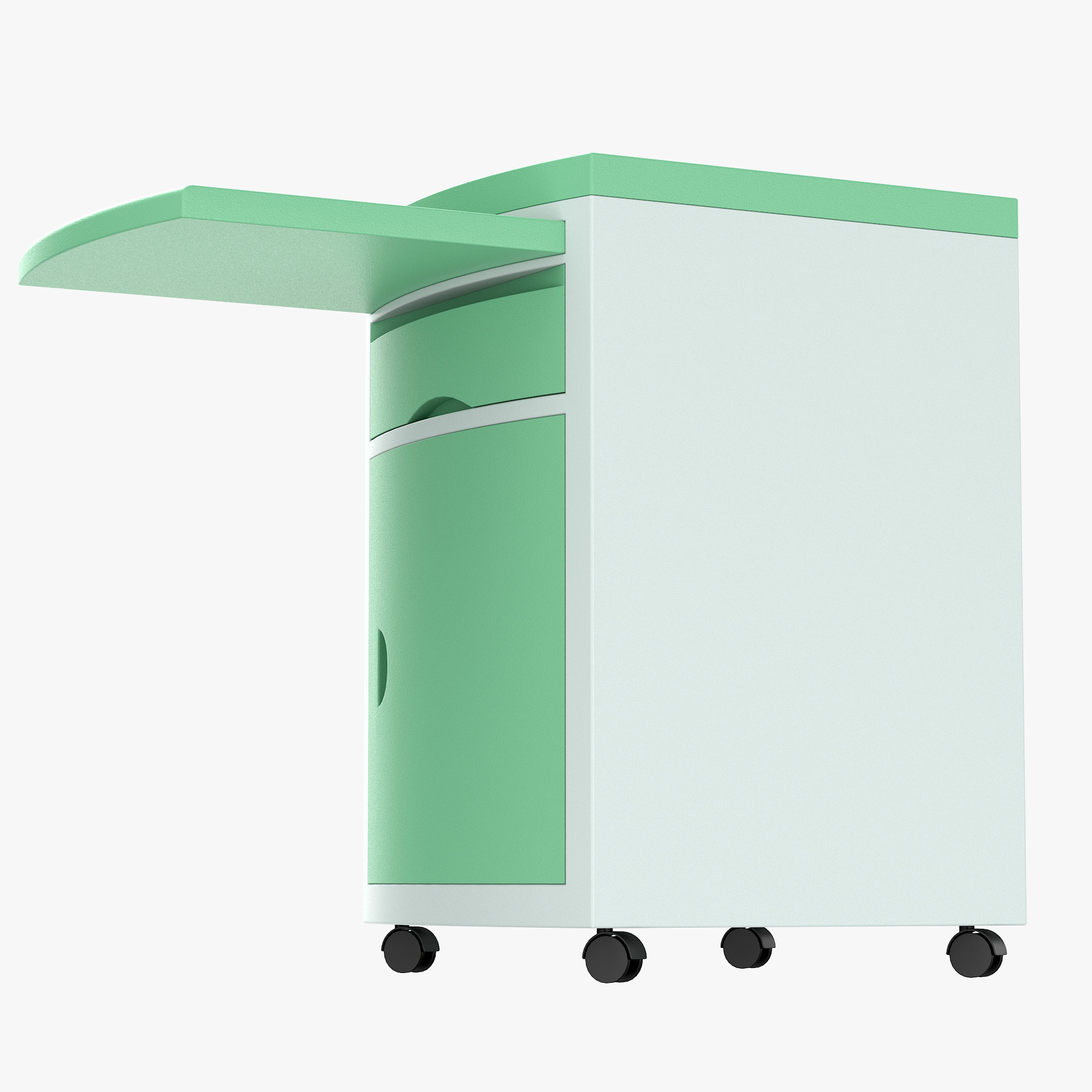 Hospital Bedside Table Low-poly 3D model_6
