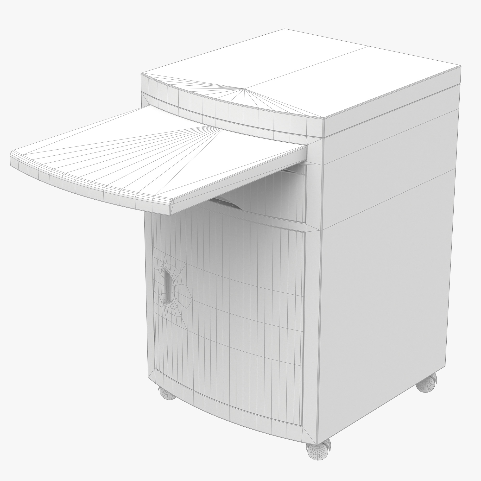 Hospital Bedside Table Low-poly 3D model_10
