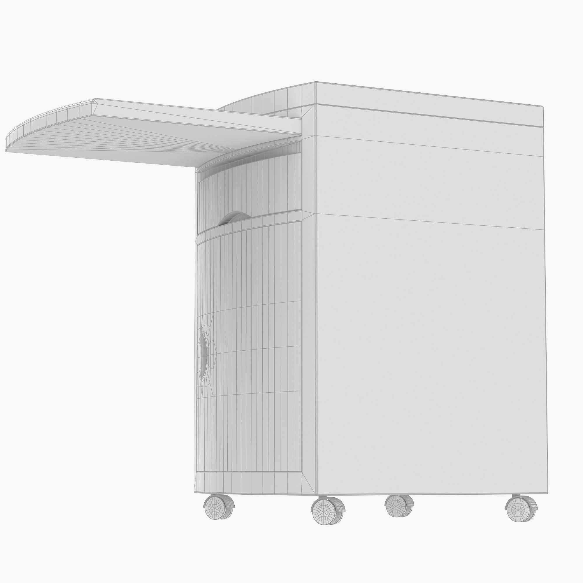 Hospital Bedside Table Low-poly 3D model_11