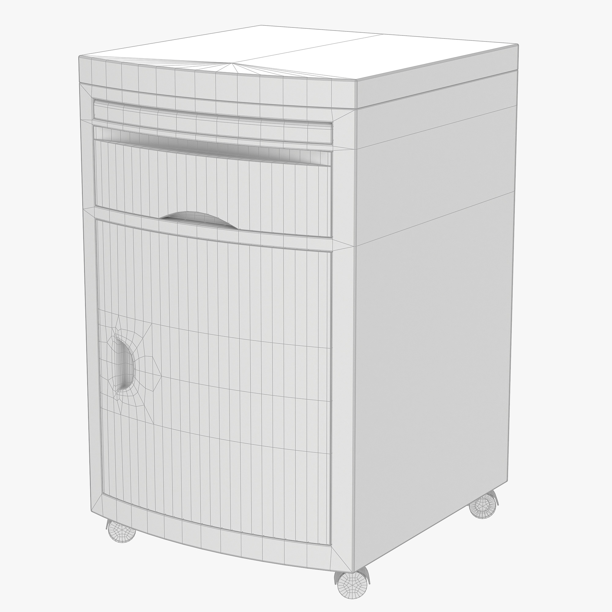 Hospital Bedside Table Low-poly 3D model_8