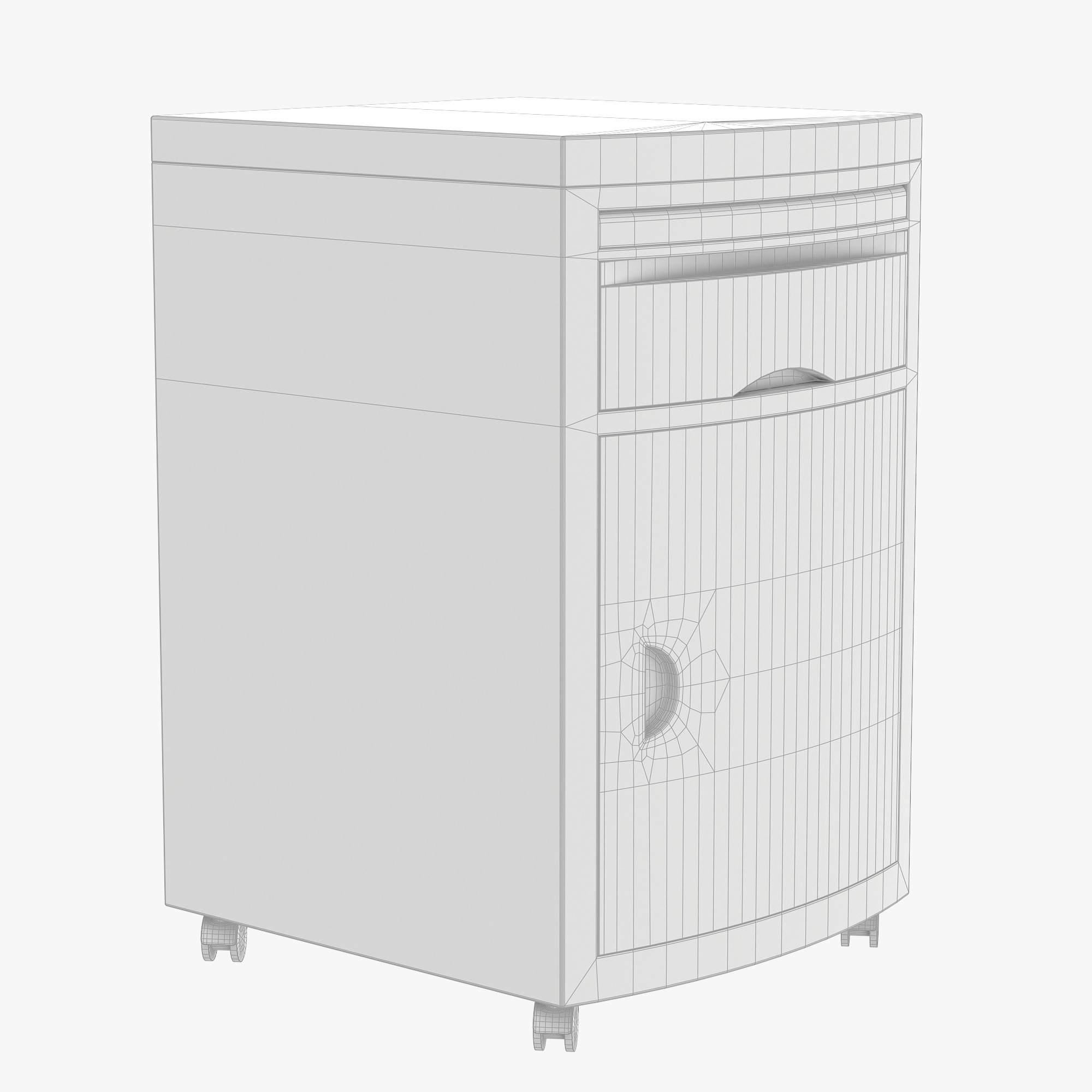 Hospital Bedside Table Low-poly 3D model_9