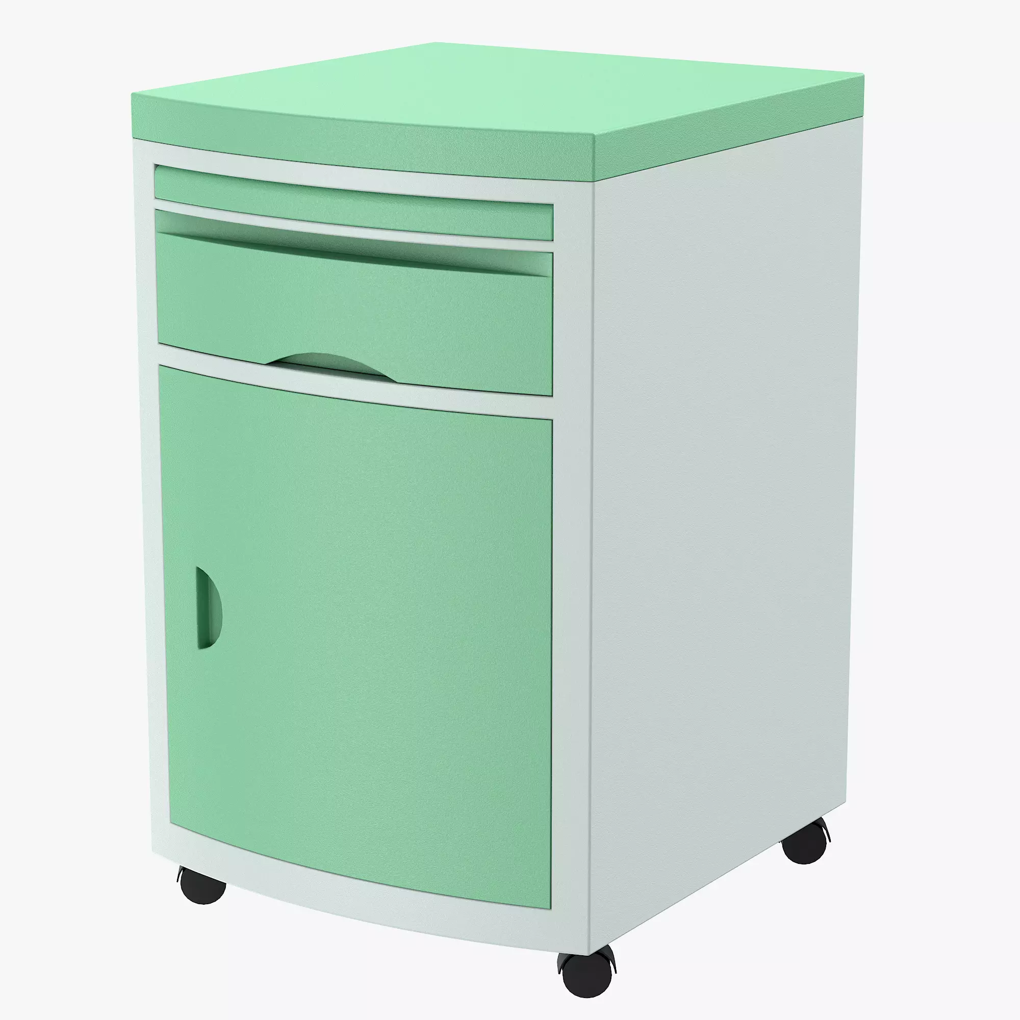 Hospital Bedside Table Low-poly 3D model_0