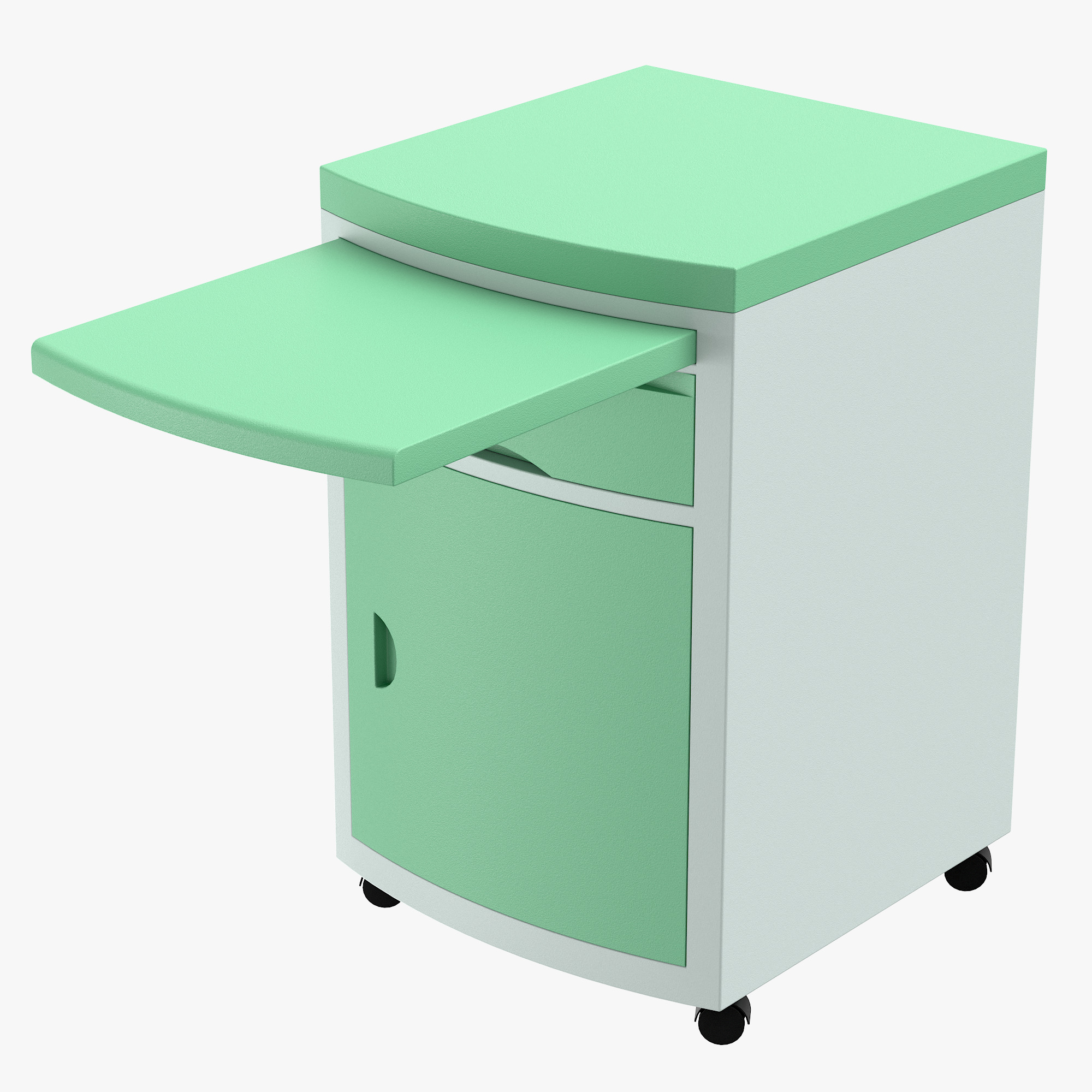 Hospital Bedside Table Low-poly 3D model_4