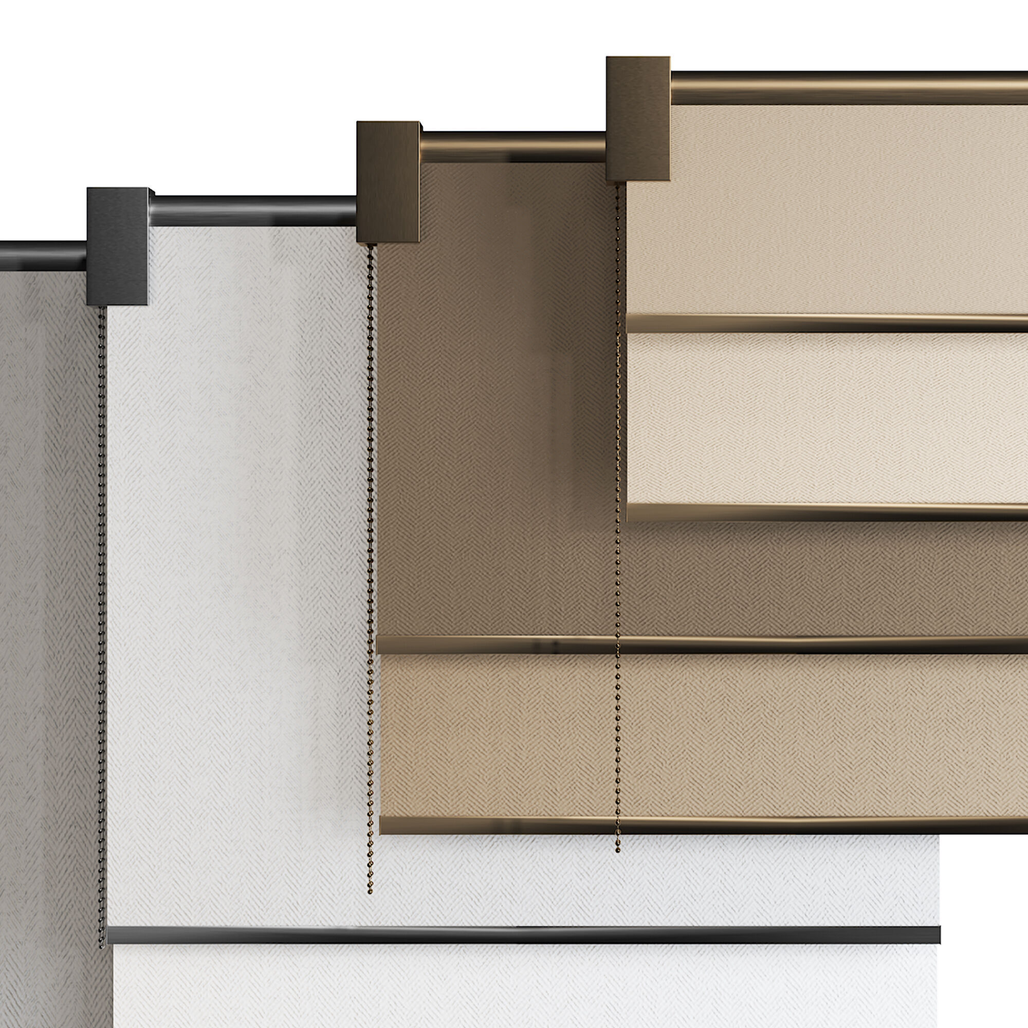 Roller Blinds Set  Low-poly 3D model_3