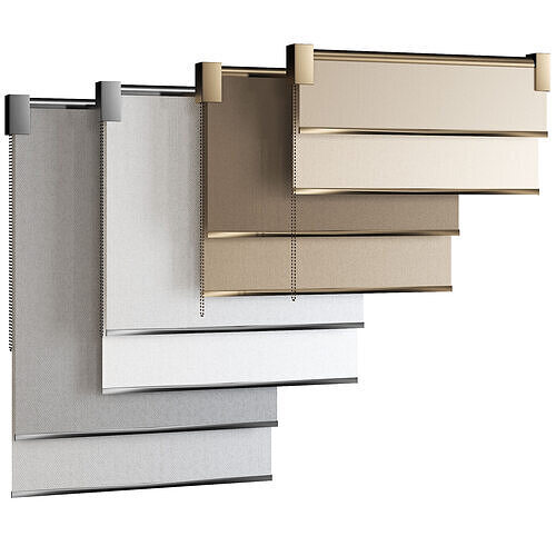 Roller Blinds Set  Low-poly 3D model