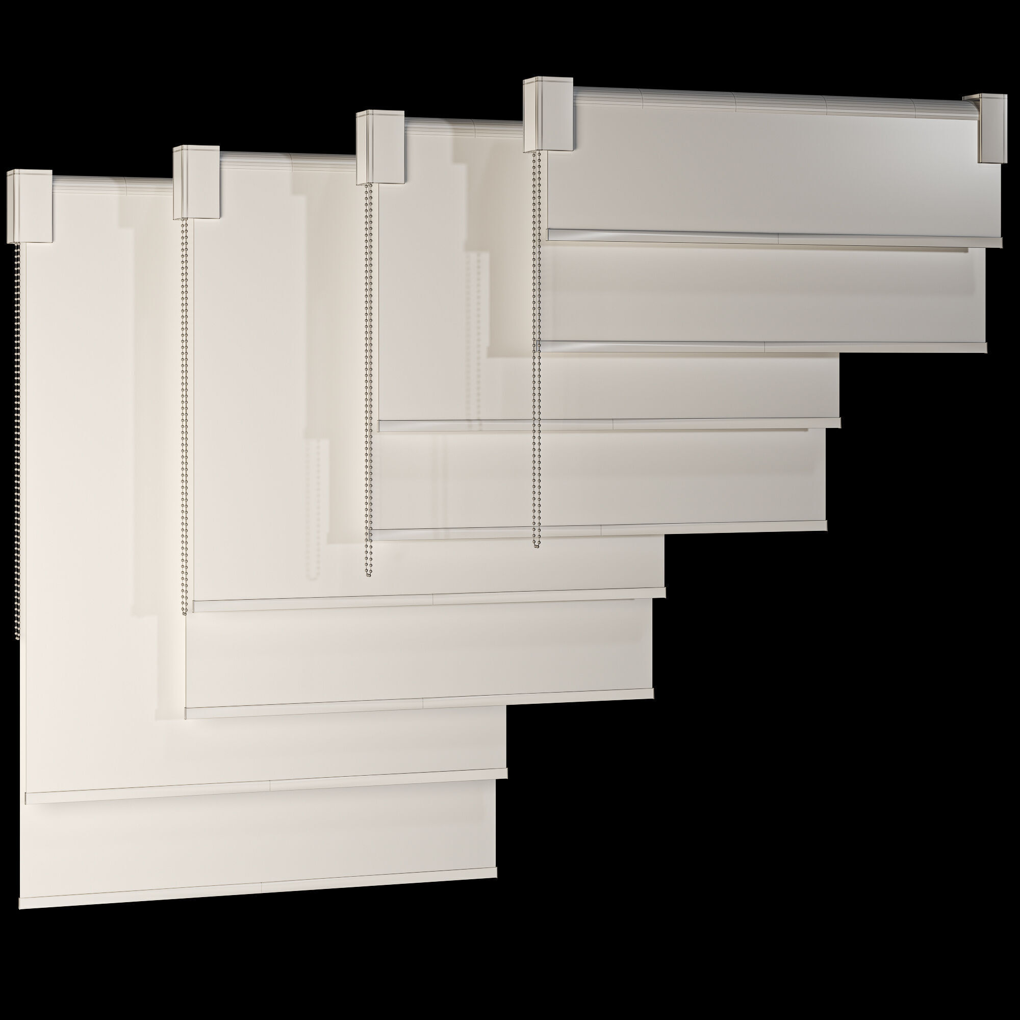Roller Blinds Set  Low-poly 3D model_4
