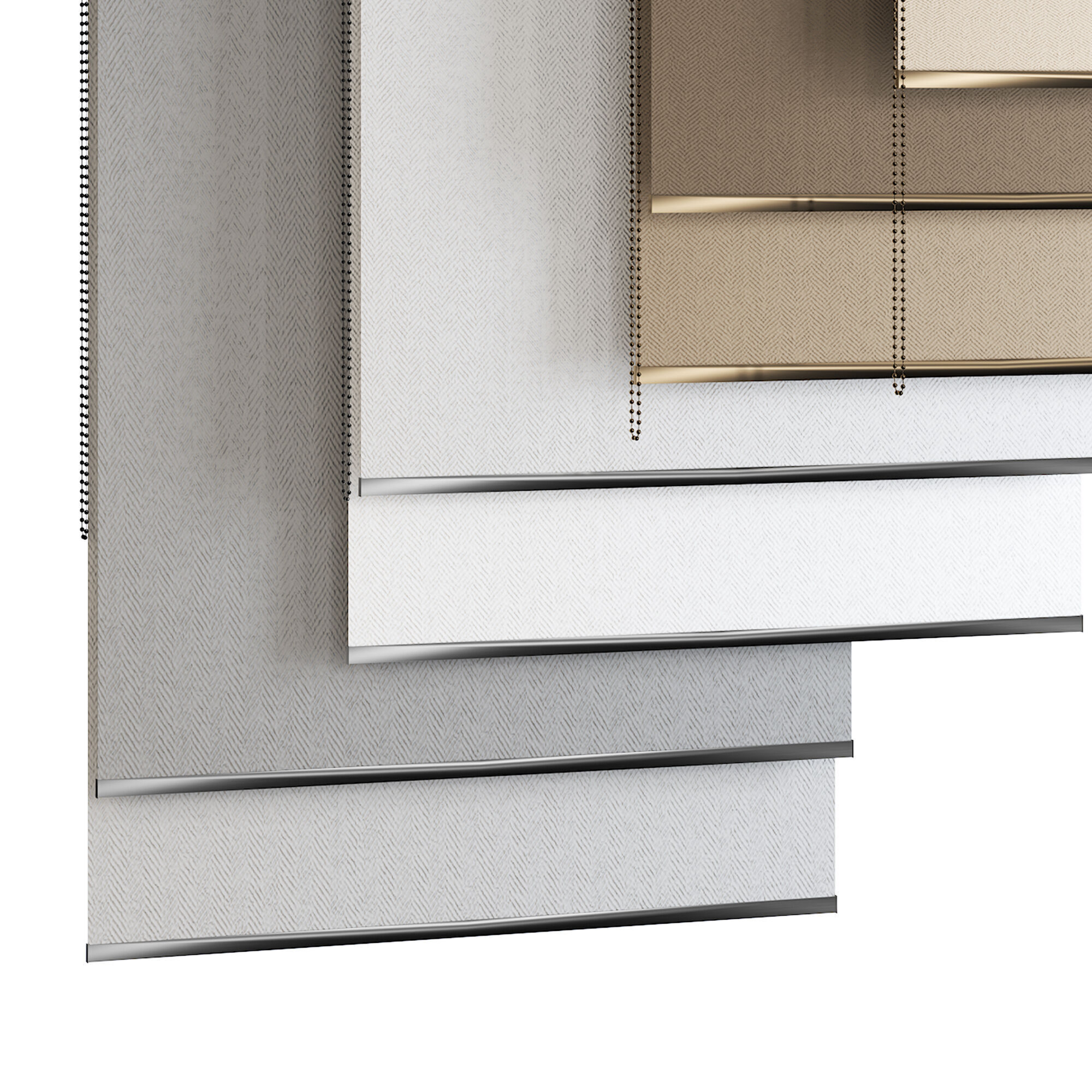 Roller Blinds Set  Low-poly 3D model_2