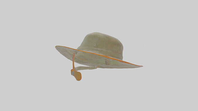 Cartoon Fishing Hat Low-poly 3D model