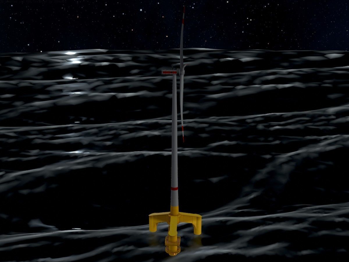 Wind turbines with Tripile Offshore Foundations 3D Model Collection_76