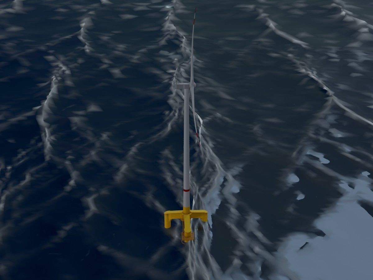 Wind turbines with Tripile Offshore Foundations 3D Model Collection_72