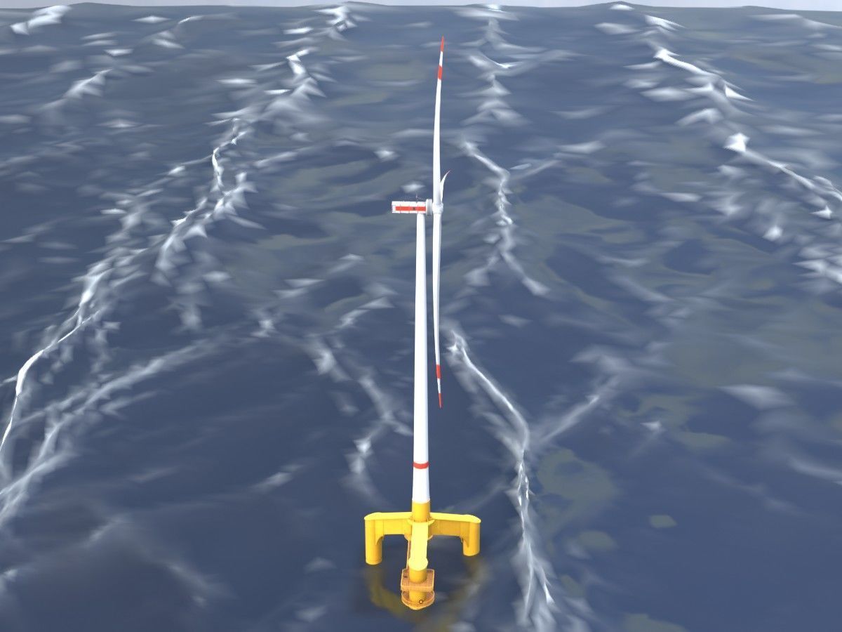 Wind turbines with Tripile Offshore Foundations 3D Model Collection_59