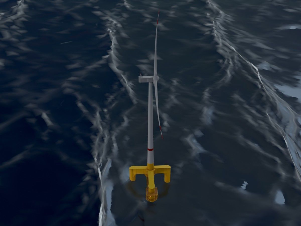 Wind turbines with Tripile Offshore Foundations 3D Model Collection_69