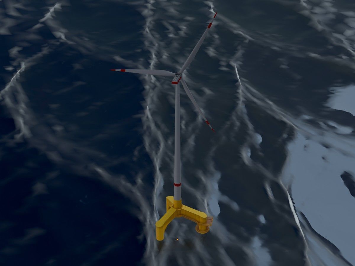 Wind turbines with Tripile Offshore Foundations 3D Model Collection_70