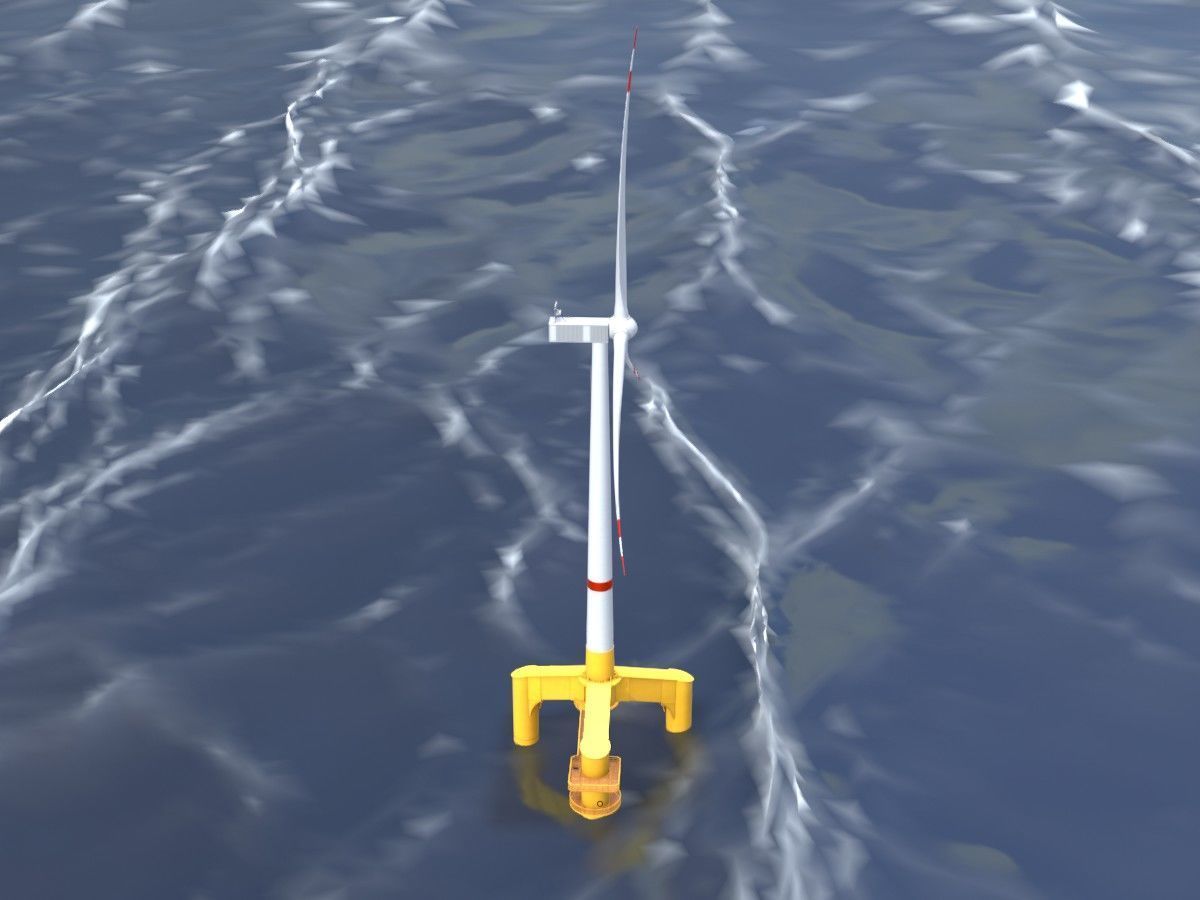 Wind turbines with Tripile Offshore Foundations 3D Model Collection_55