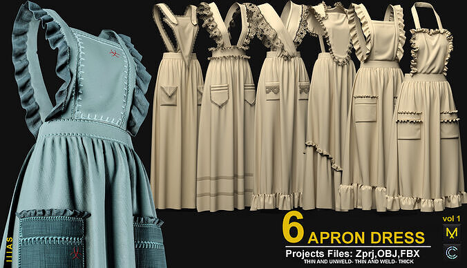  APRON DRESS 3D model