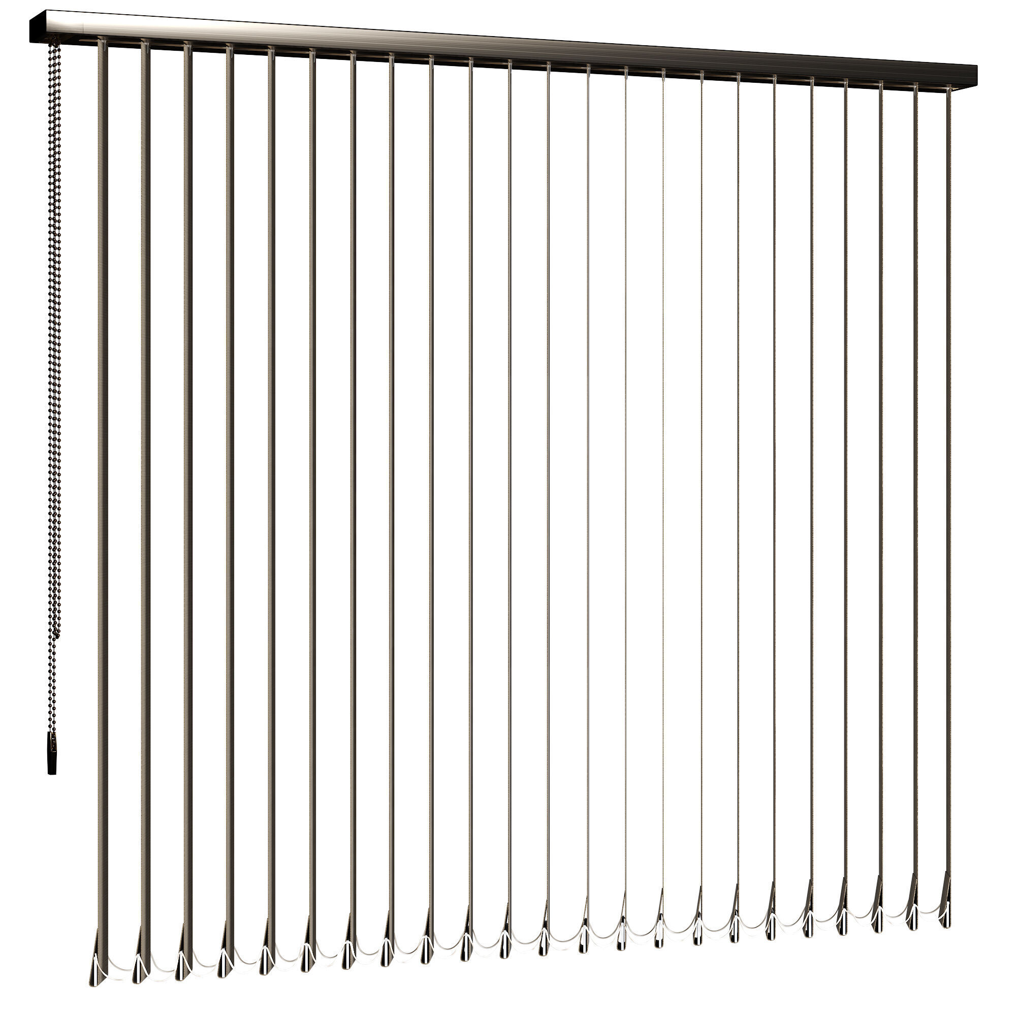 Vertical Blinds Set Low-poly 3D model_3