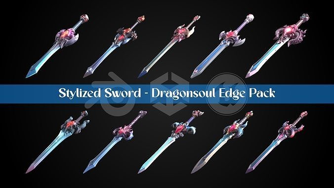 Stylized Sword - Dragonsoul Edge Pack 3D Model Collection