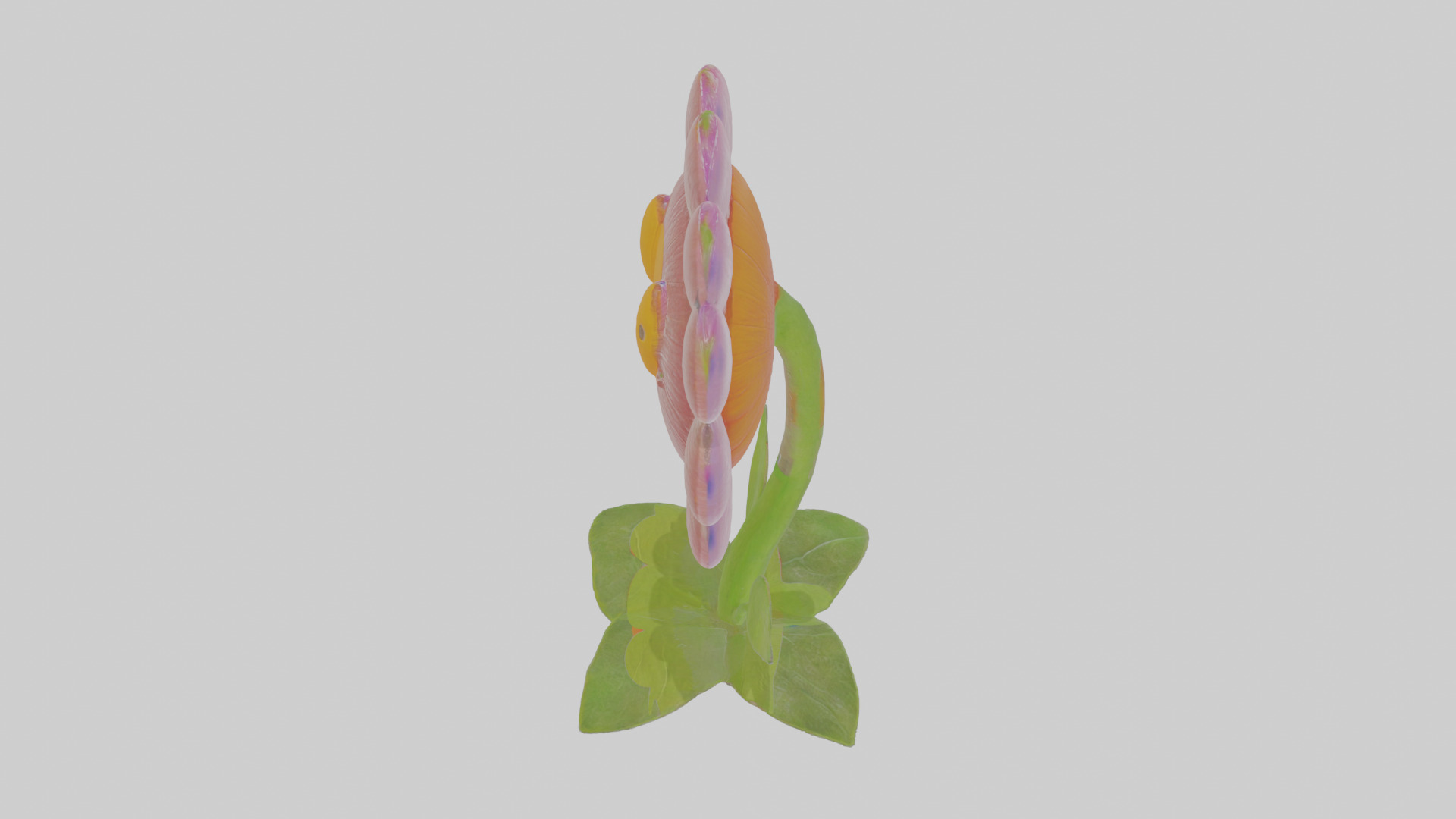 Cartoon Flower Low-poly 3D model_26