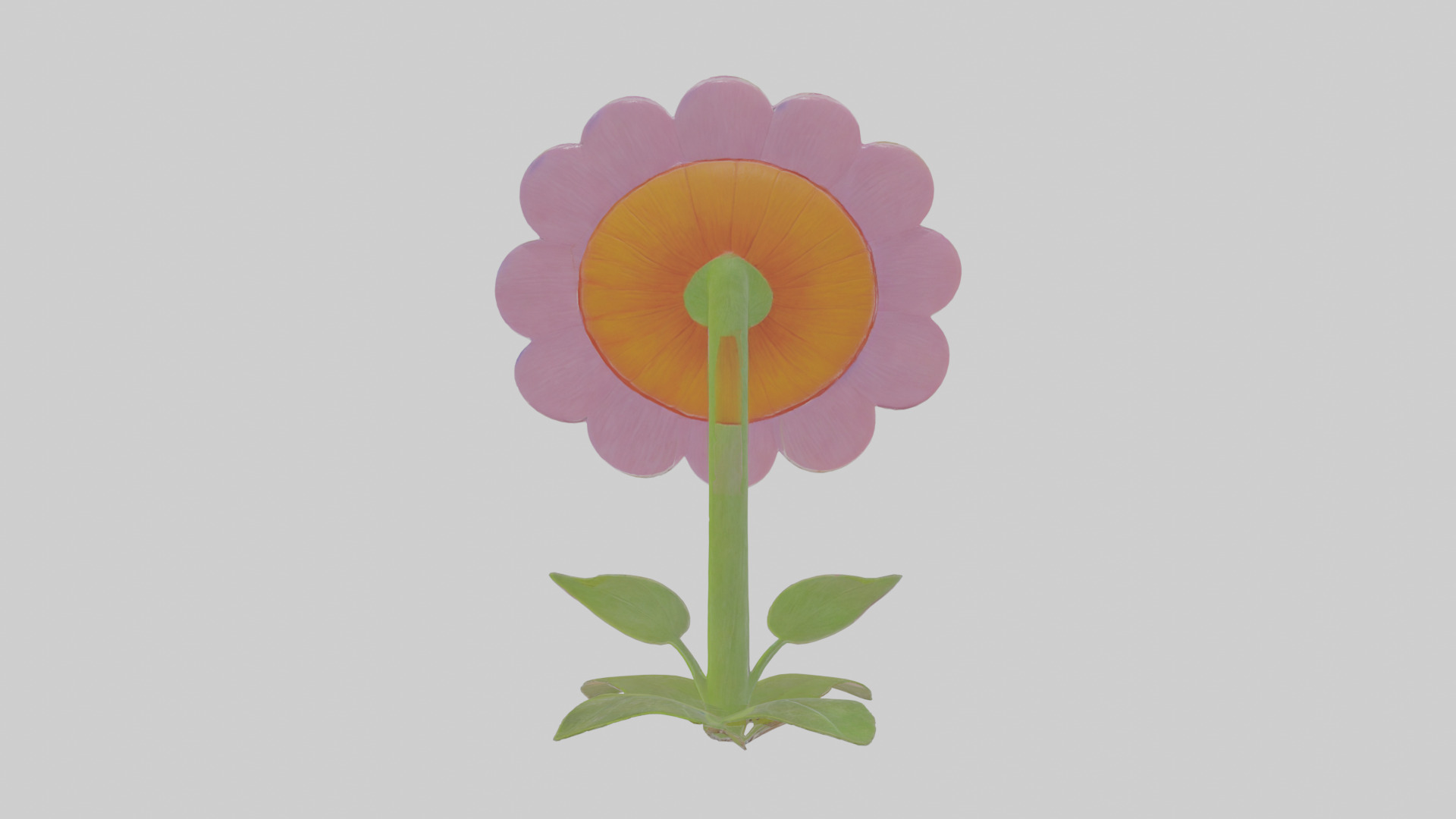 Cartoon Flower Low-poly 3D model_1