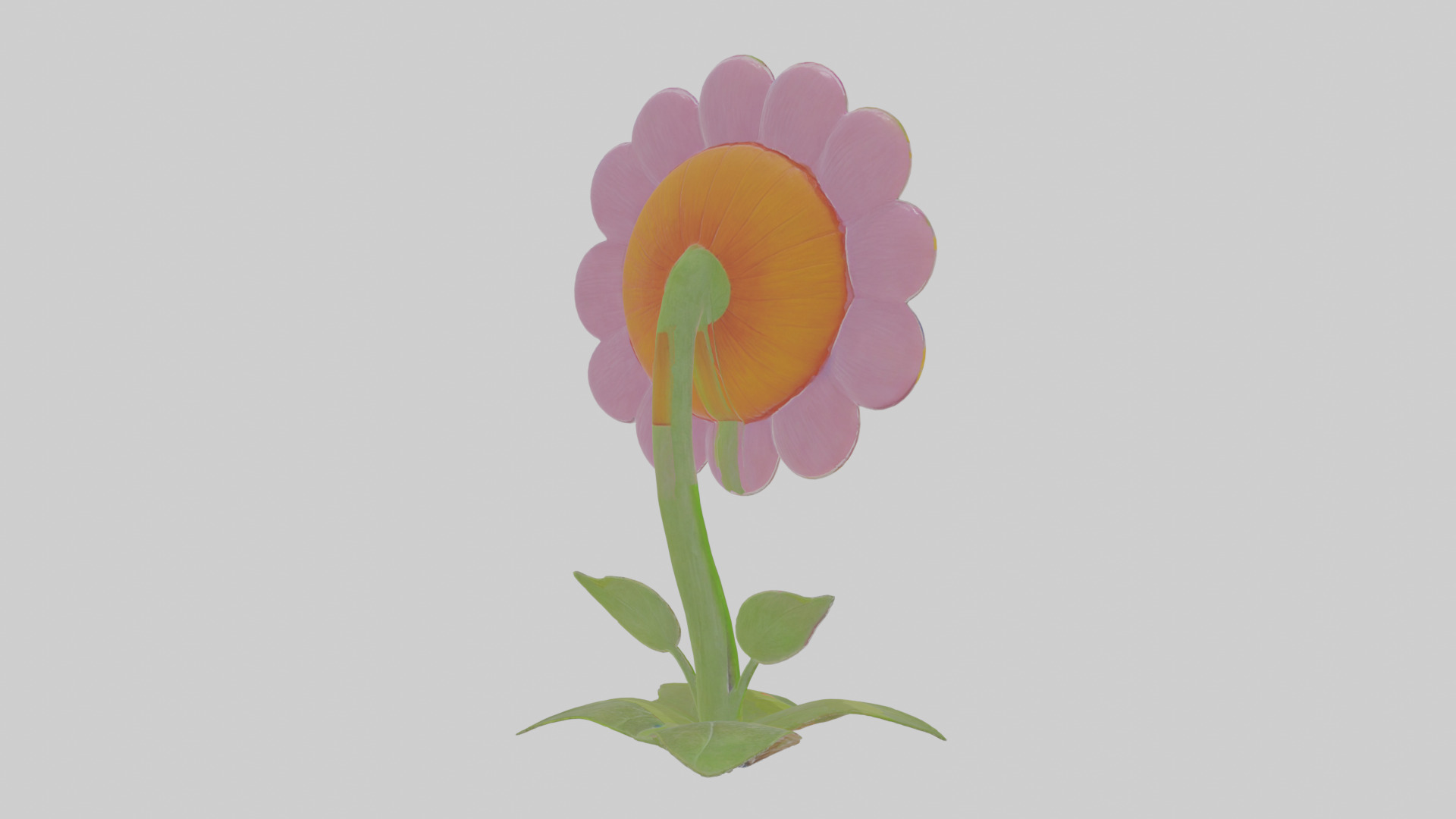 Cartoon Flower Low-poly 3D model_4