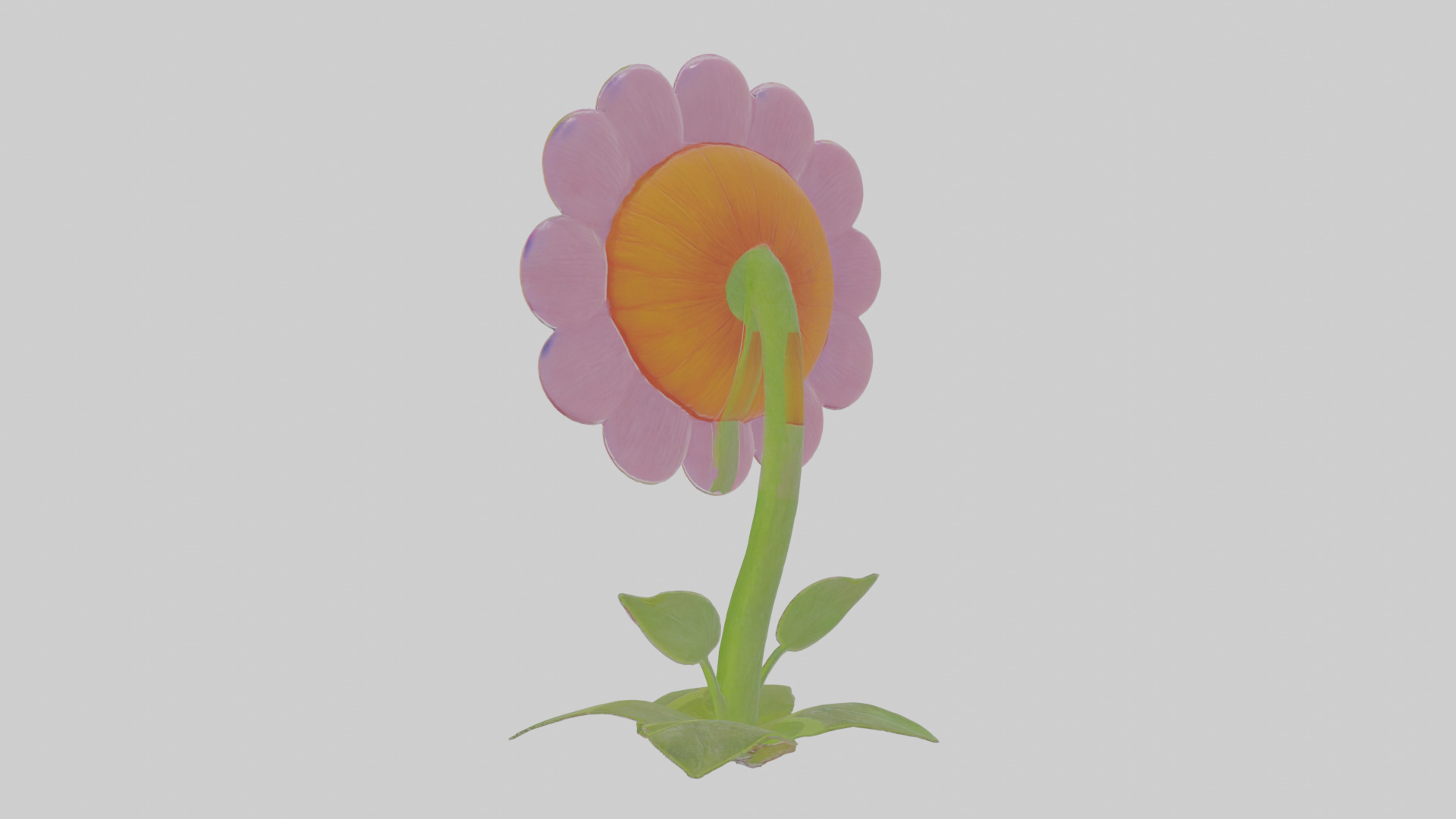 Cartoon Flower Low-poly 3D model_2