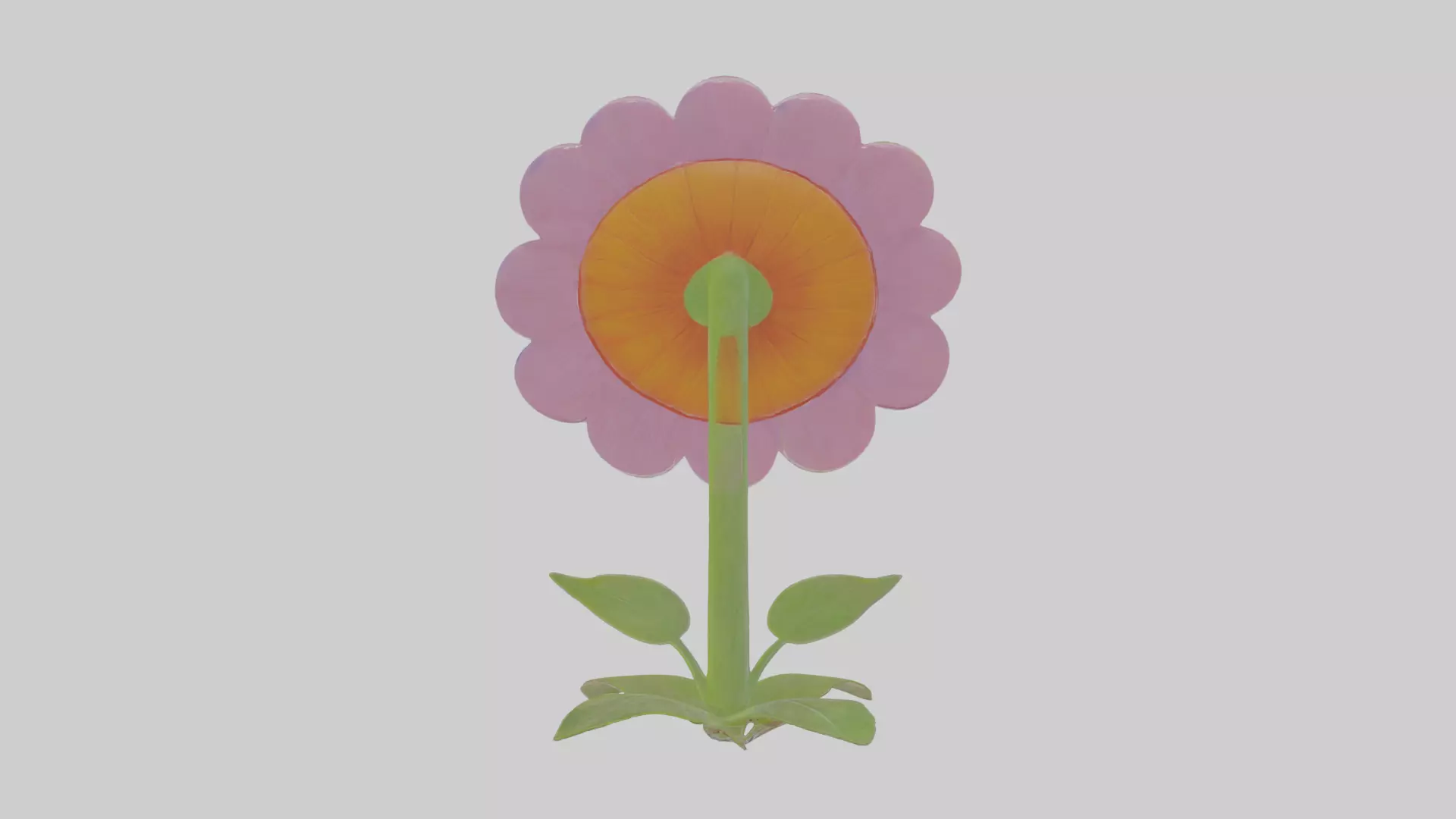 Cartoon Flower Low-poly 3D model_0