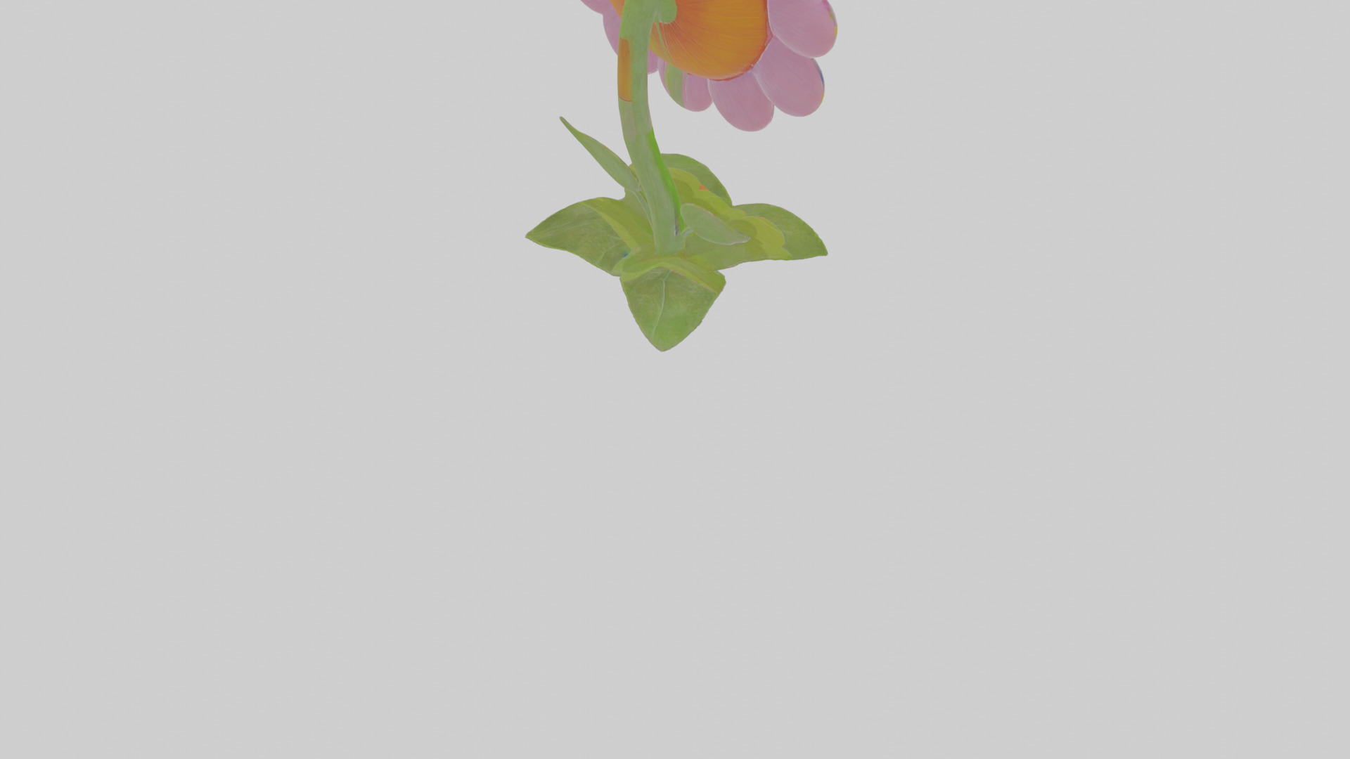 Cartoon Flower Low-poly 3D model_7