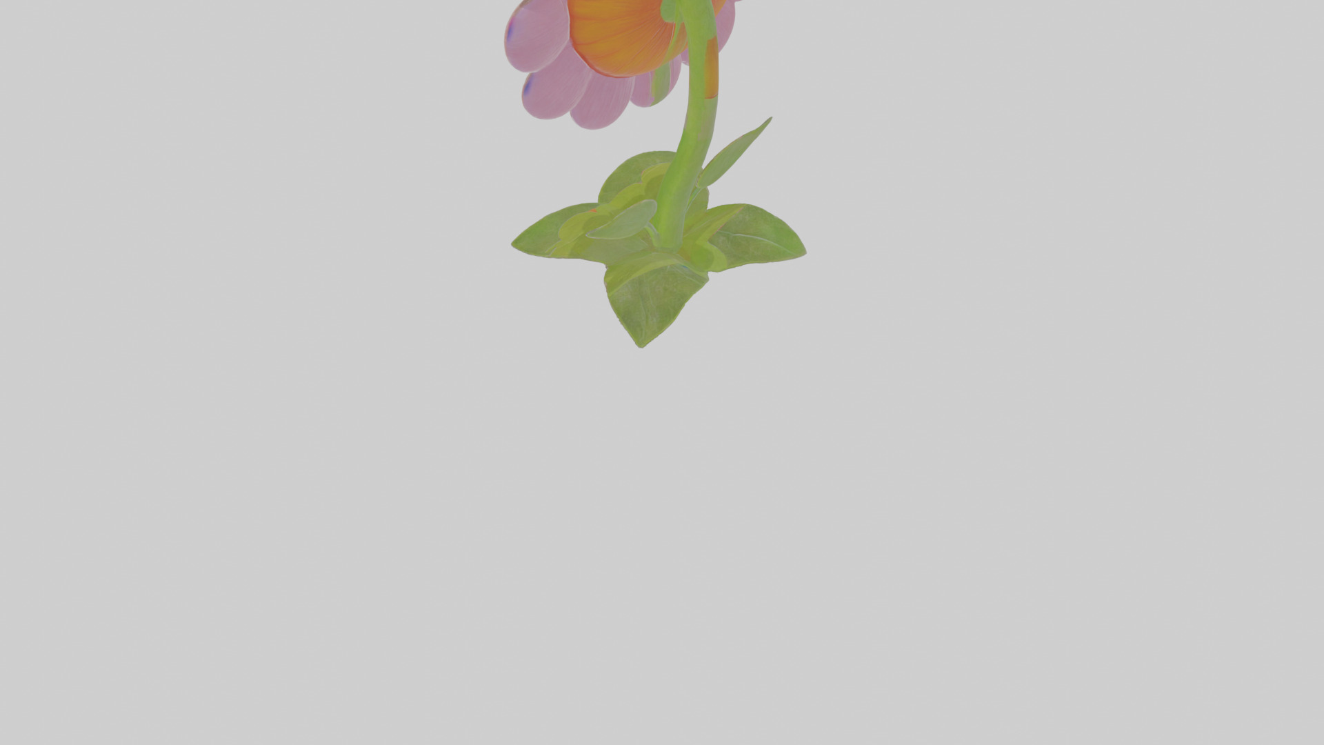 Cartoon Flower Low-poly 3D model_5