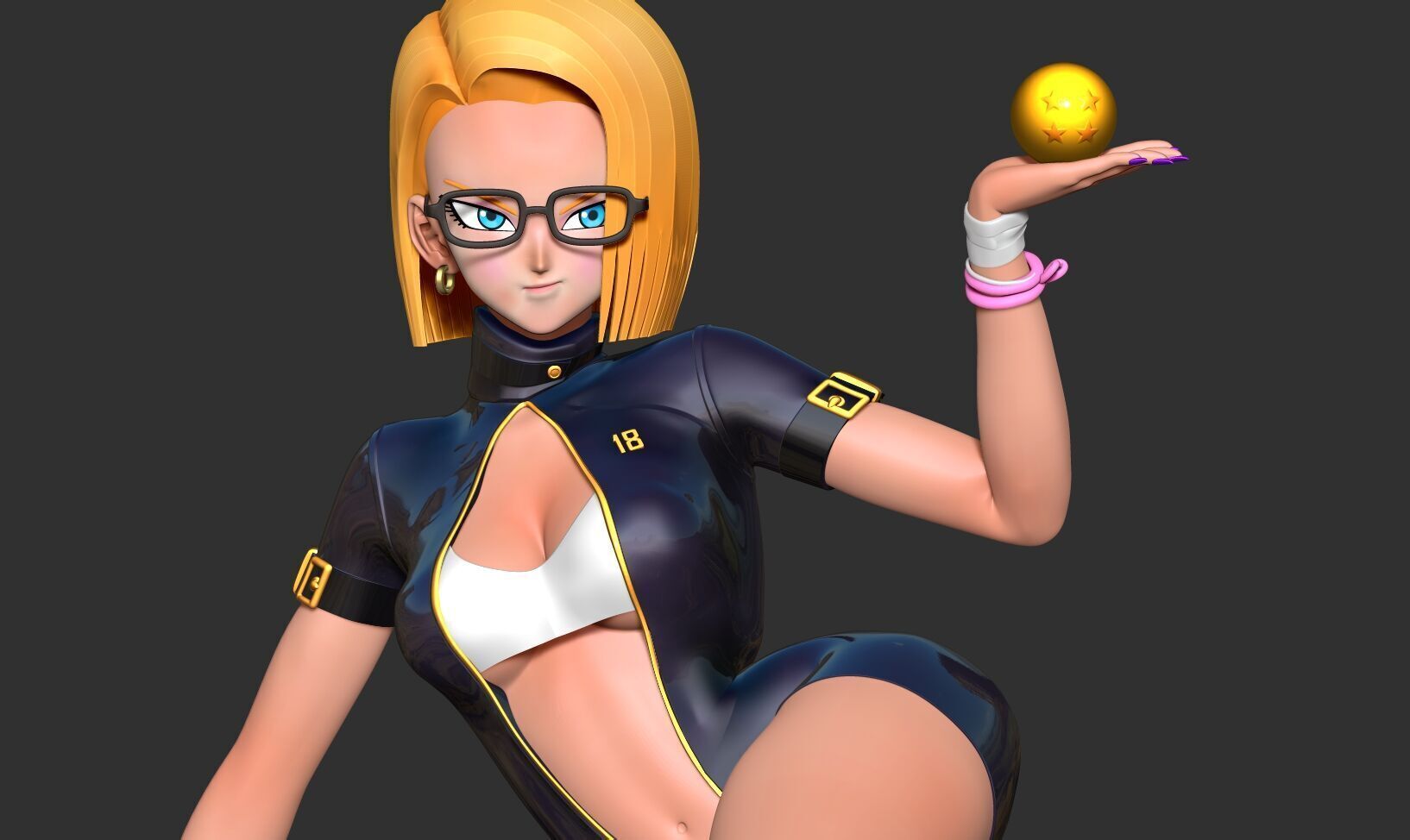 Android 18 - Poker girl part 2 3D print model_1