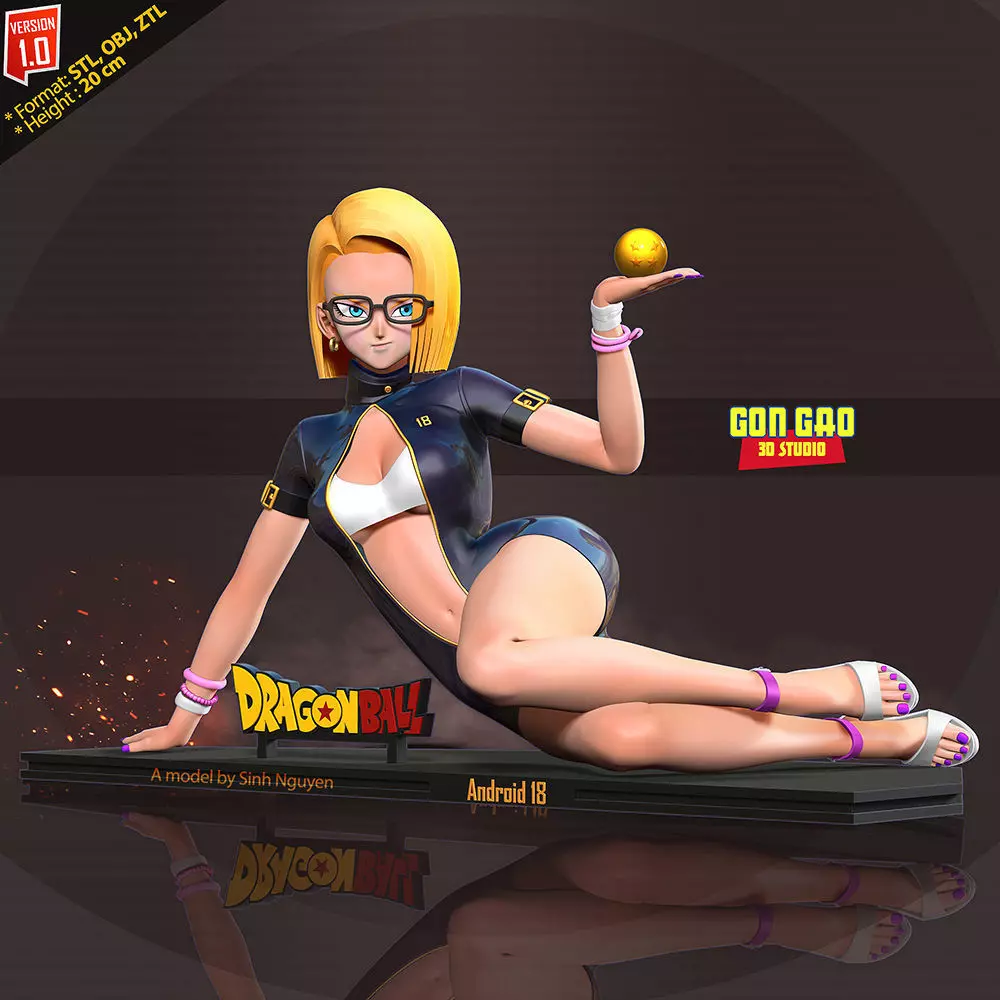Android 18 - Poker girl part 2 3D print model_0