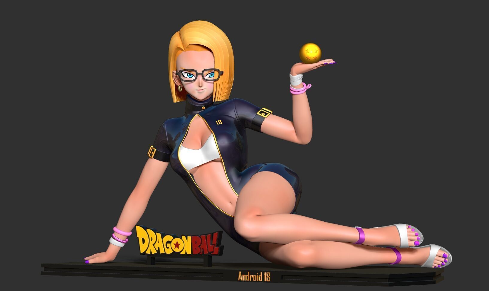 Android 18 - Poker girl part 2 3D print model_8