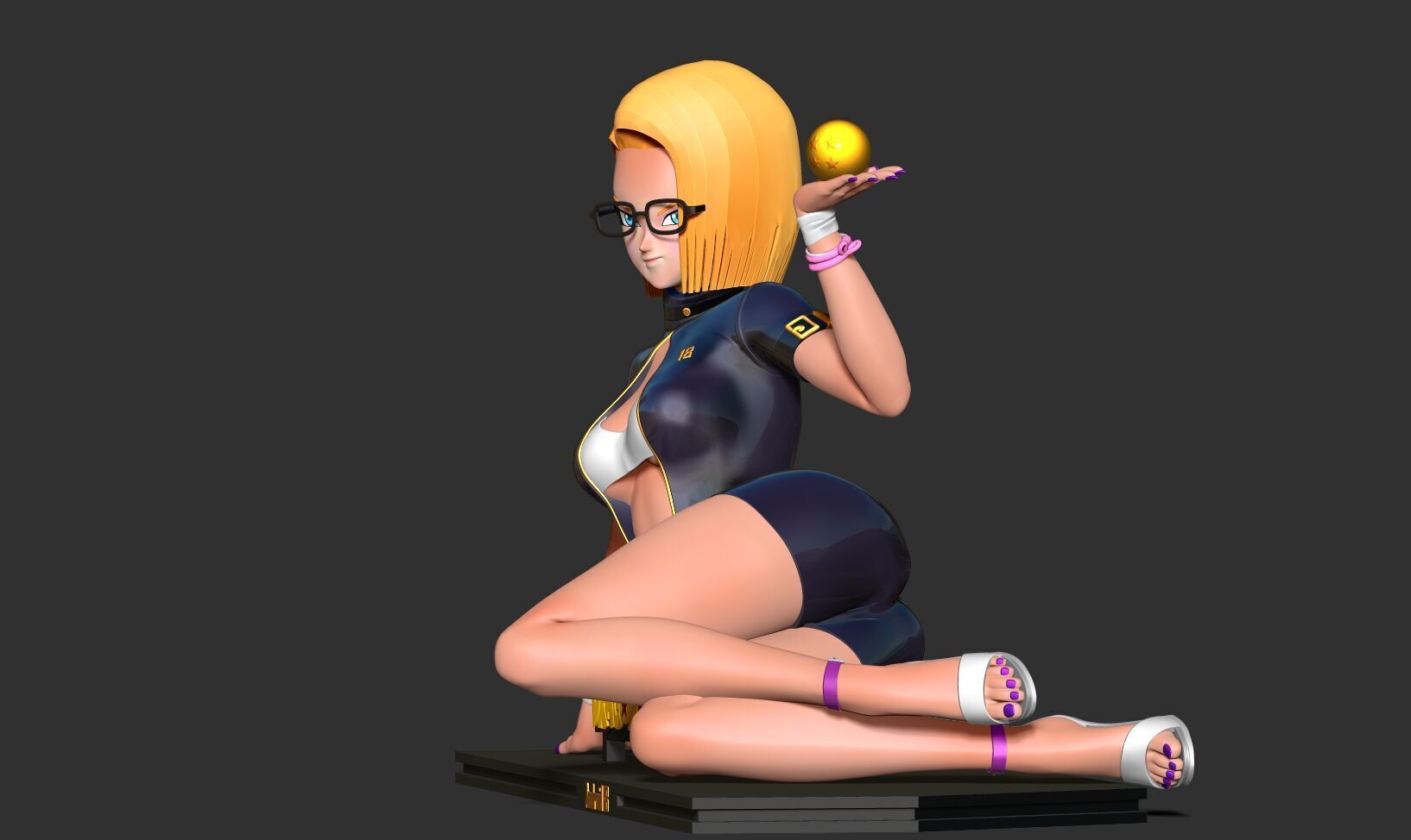 Android 18 - Poker girl part 2 3D print model_11