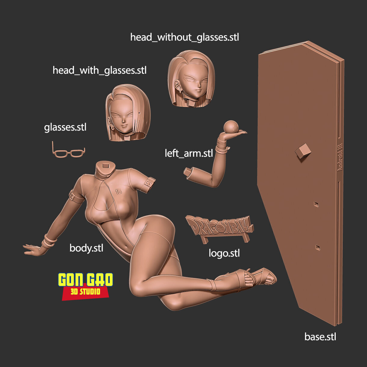 Android 18 - Poker girl part 2 3D print model_2