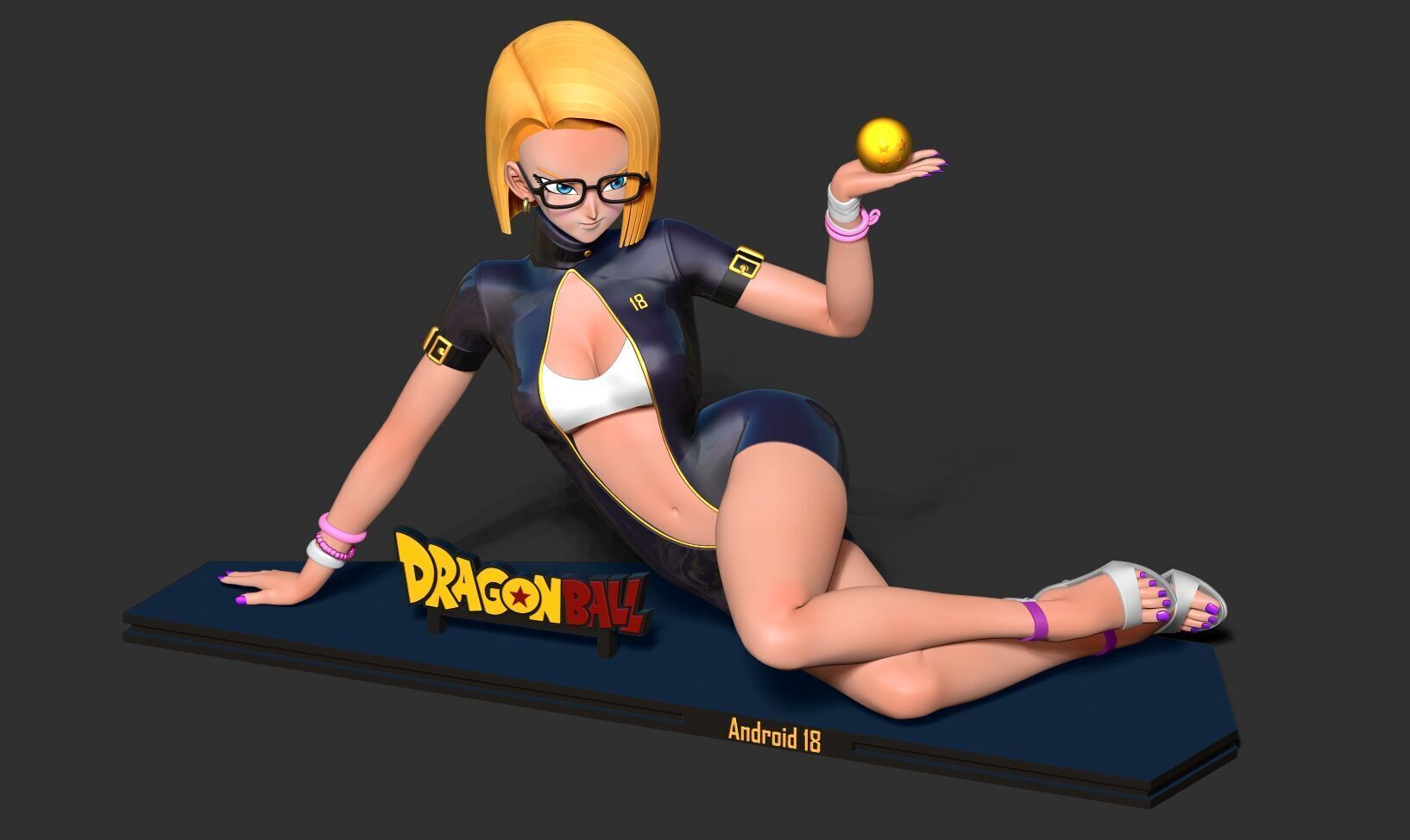 Android 18 - Poker girl part 2 3D print model_17