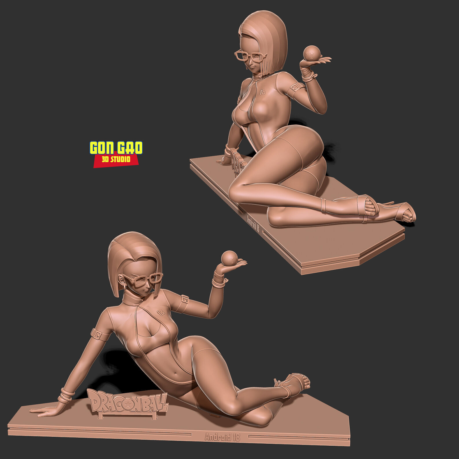 Android 18 - Poker girl part 2 3D print model_3