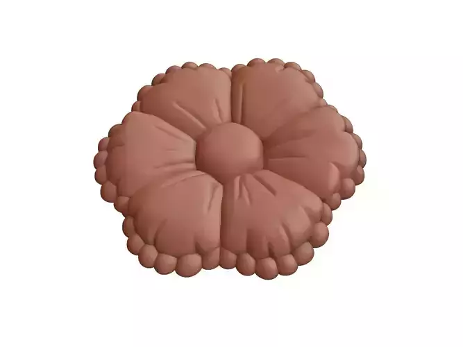 3D Printable Ornamental Flower - High-Detail Decorative Relief