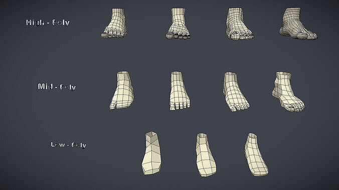 Human Parts Collection Low-poly 3D model 5