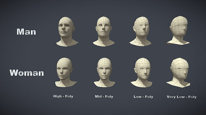 Human Parts Collection Low-poly 3D model 3