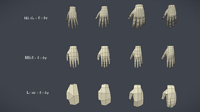 Human Parts Collection Low-poly 3D model 4