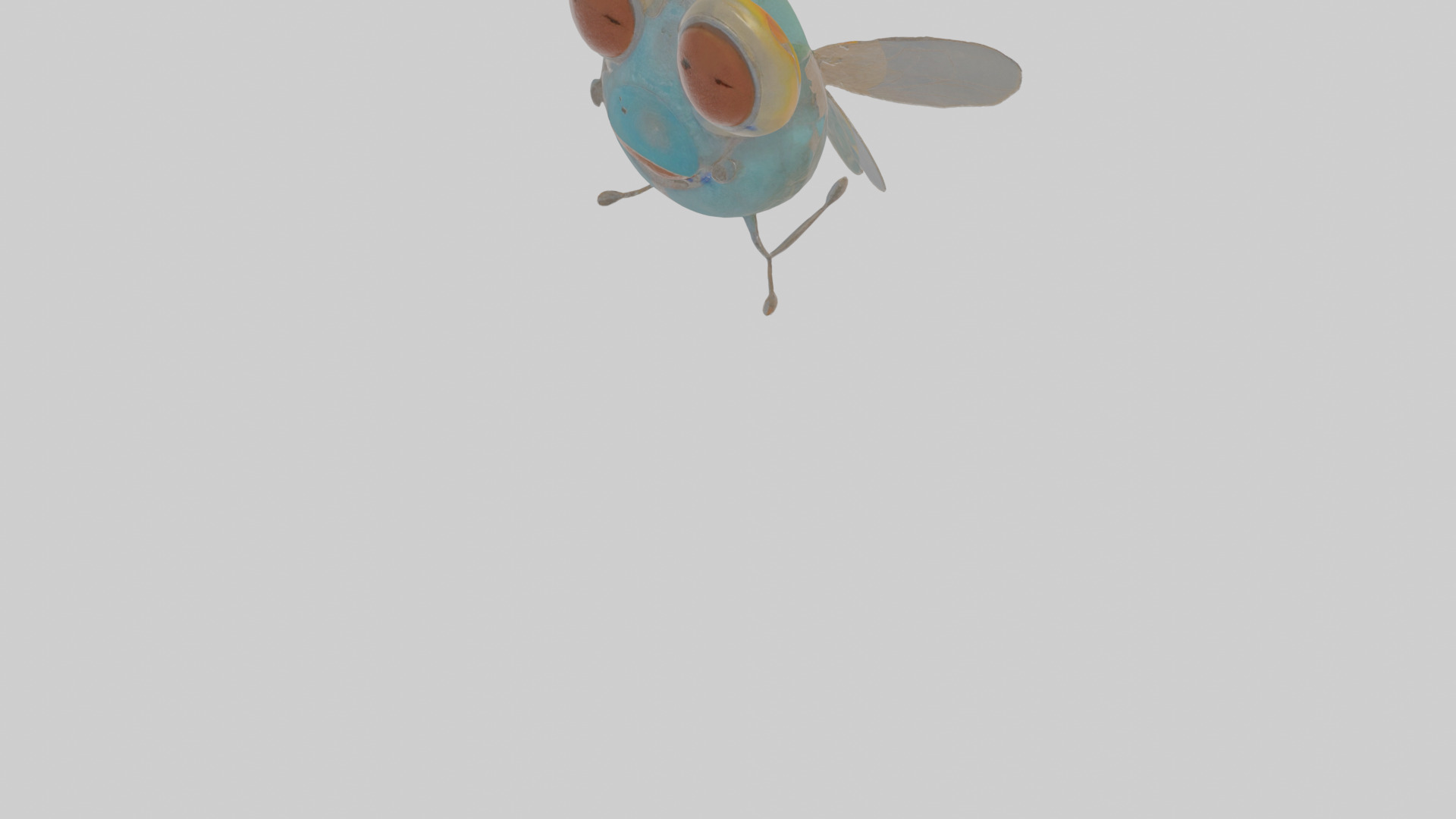 Cartoon Fly Low-poly 3D model_8