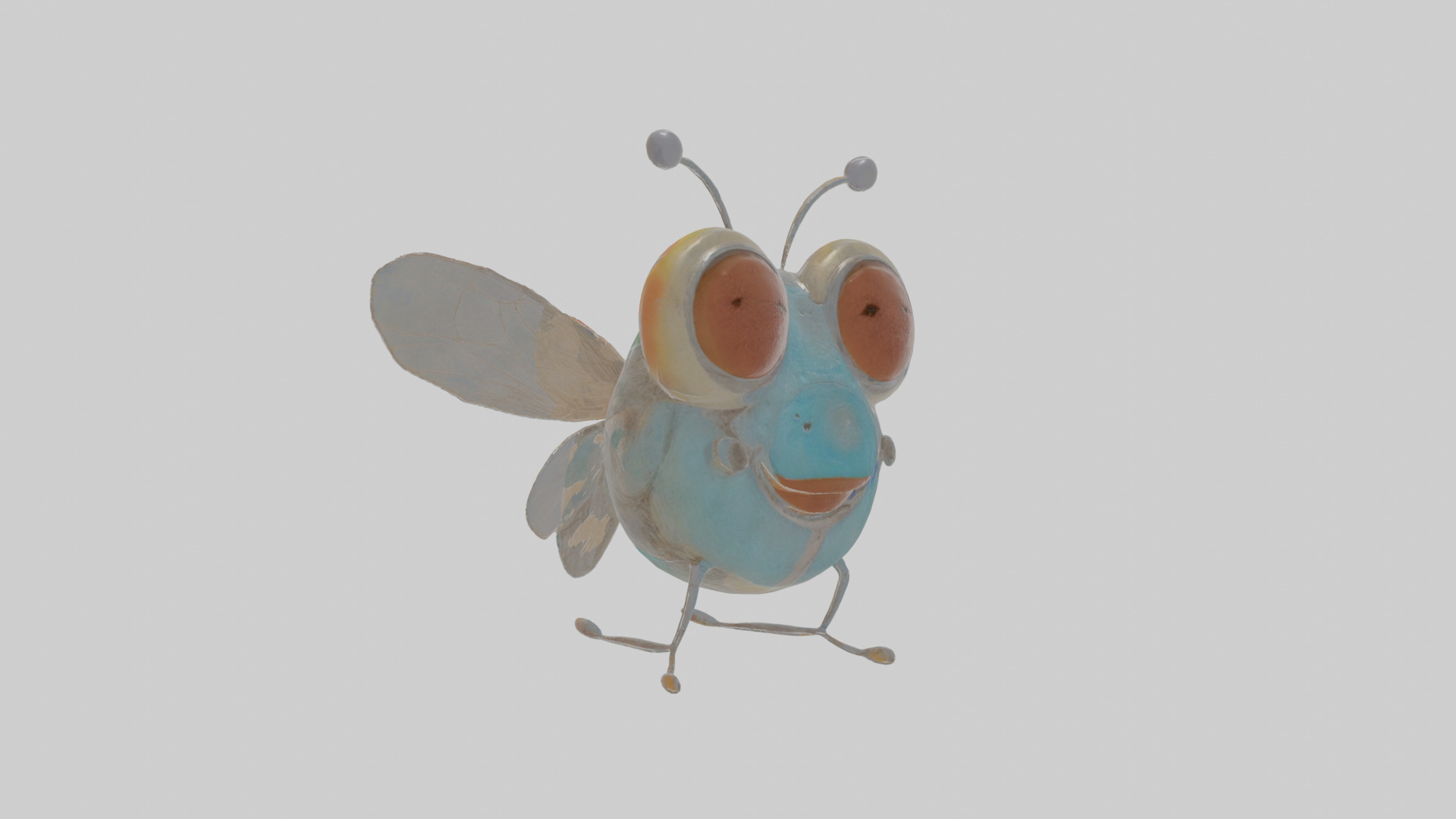 Cartoon Fly Low-poly 3D model_16